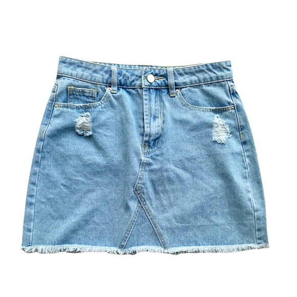 Nasty Gal ‘My Kind of Trouble is You Denim Skirt’ Mini Distressed NWT Size 6 - Picture 3 of 11